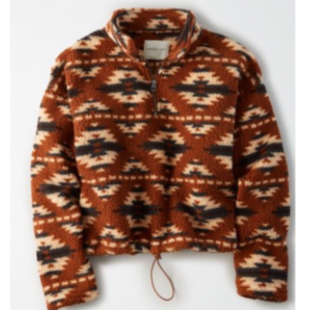 AE Fuzzy Sherpa Quarter Zip Sweatshirt